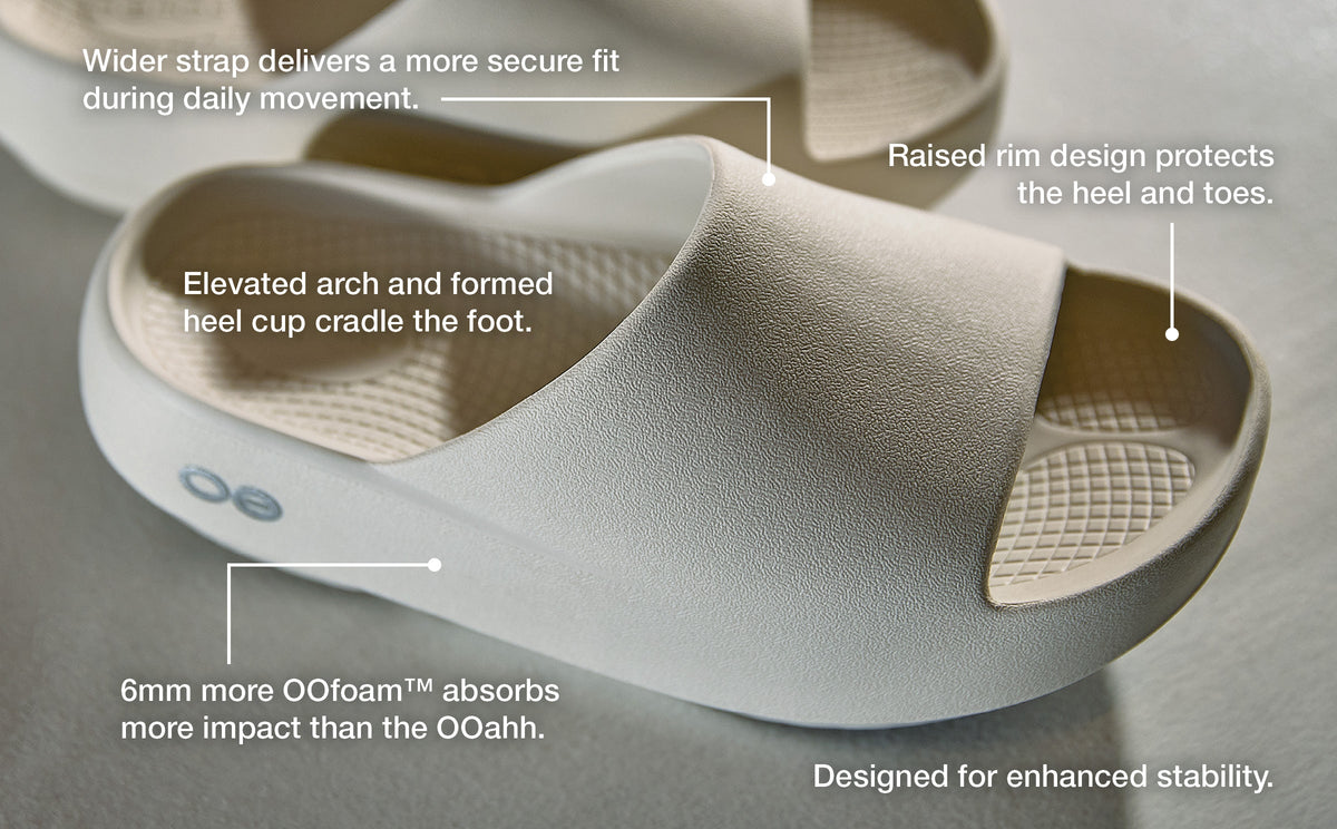 OOFOS Women's OOahh PLUS Slide Sandal - Chalk