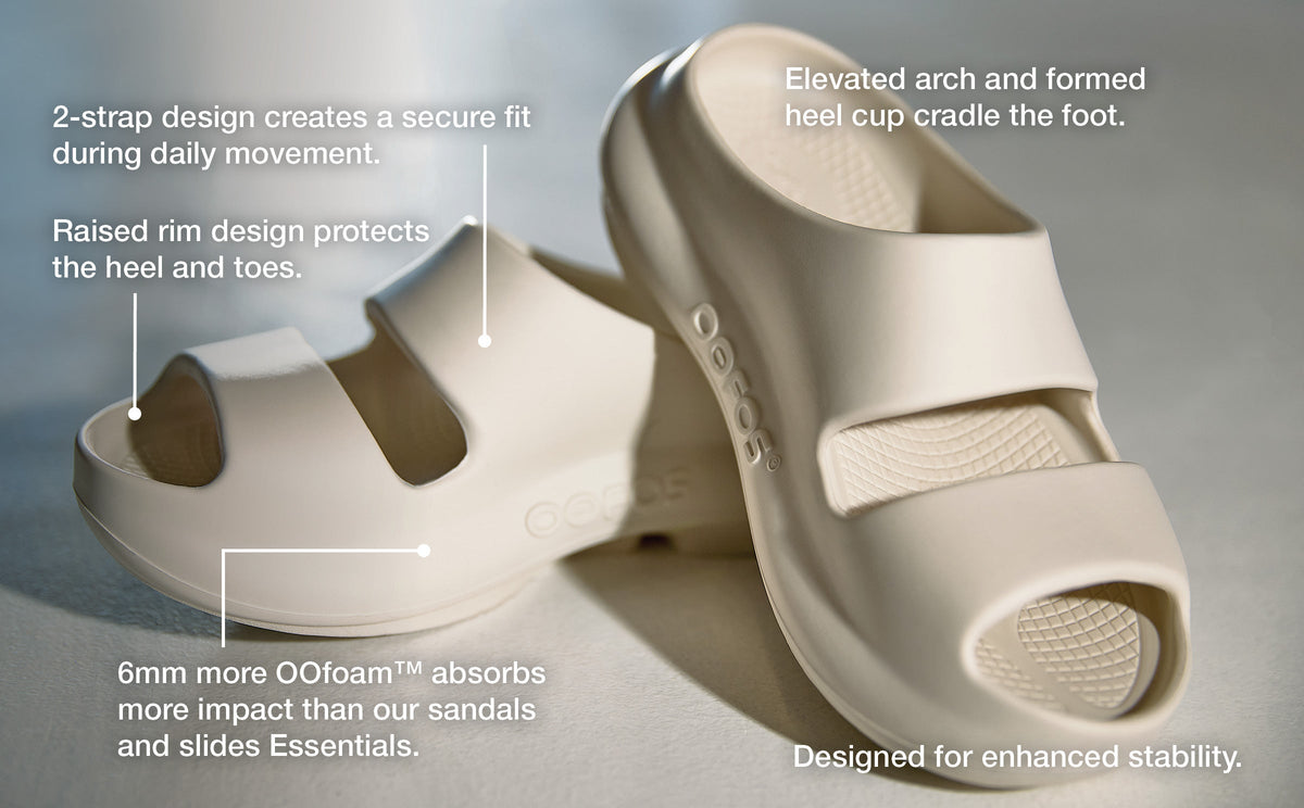 OOFOS Women's OOyea Slide Sandal - Chalk
