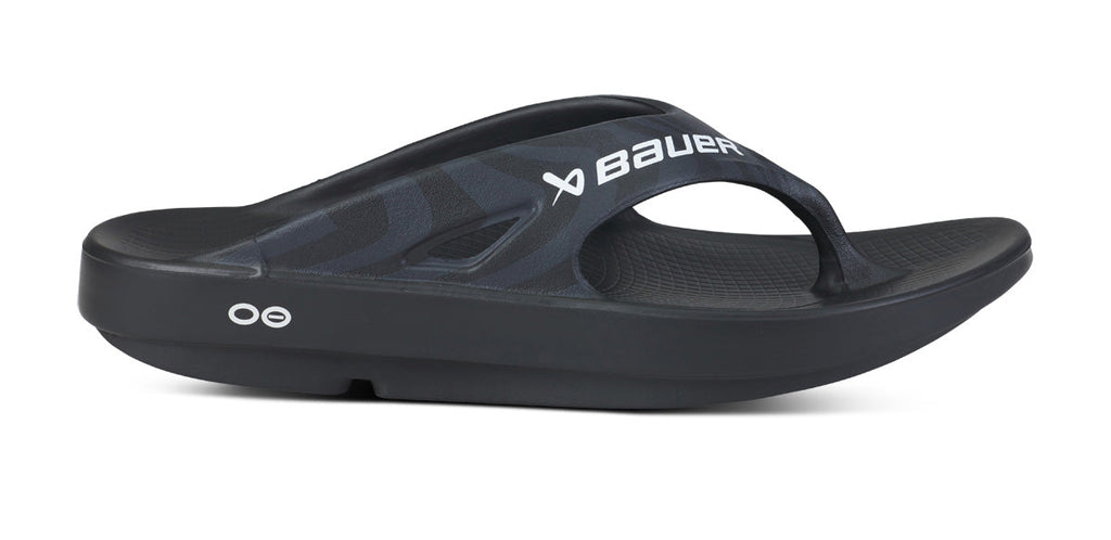 OOFOS BAUER x Women's OOriginal Sport Flip-Flop Sandals - Black Asphalt