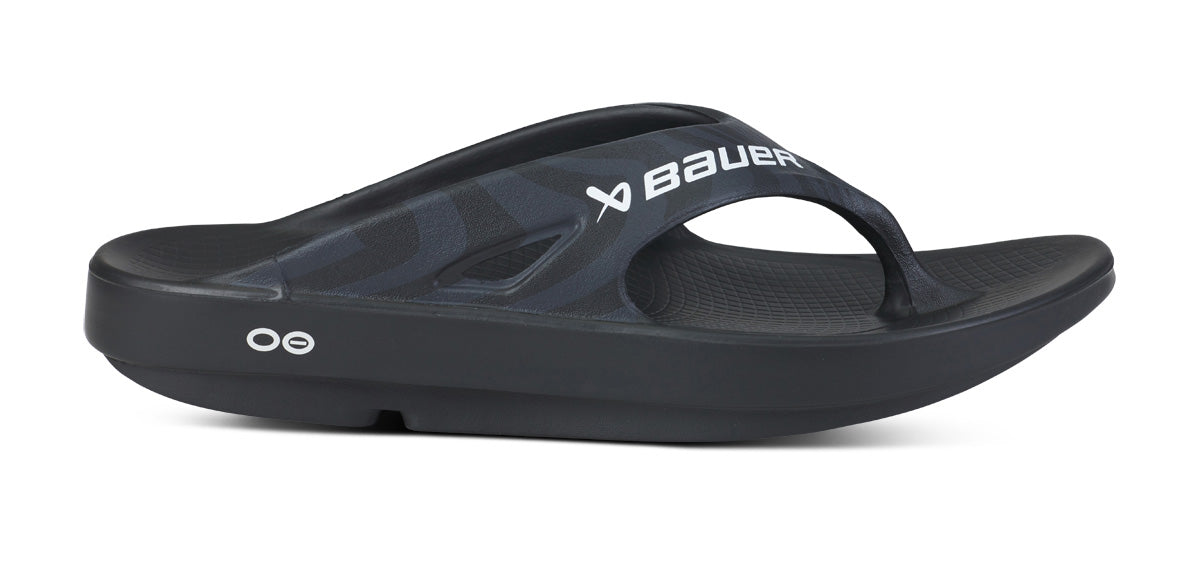 OOFOS BAUER x Women's OOriginal Sport Flip-Flop Sandals - Black Asphalt