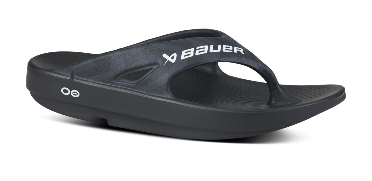 OOFOS BAUER x Men's OOriginal Sport Flip-Flop Sandals - Black Asphalt