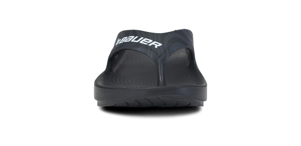 OOFOS BAUER x Men's OOriginal Sport Flip-Flop Sandals - Black Asphalt