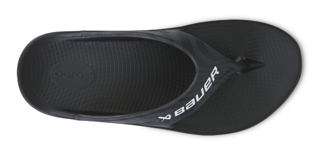 OOFOS BAUER x Men's OOriginal Sport Flip-Flop Sandals - Black Asphalt