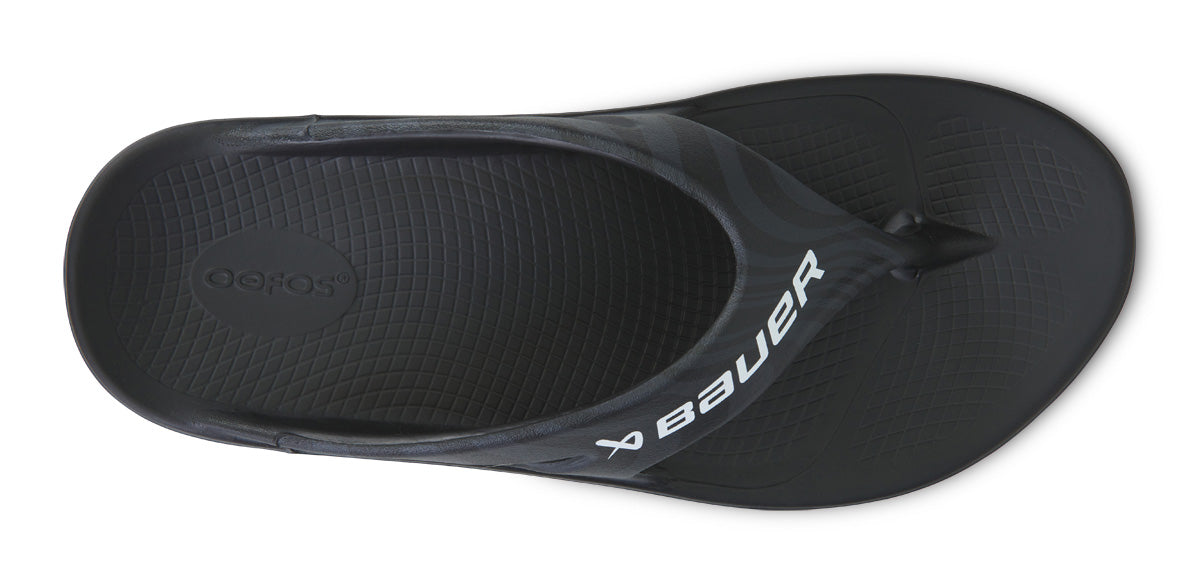 OOFOS BAUER x Men's OOriginal Sport Flip-Flop Sandals - Black Asphalt