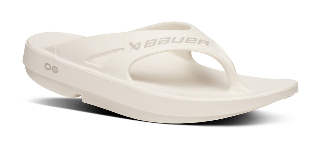 OOFOS BAUER x Men's OOriginal Sport Flip-Flop Sandals - Chalk