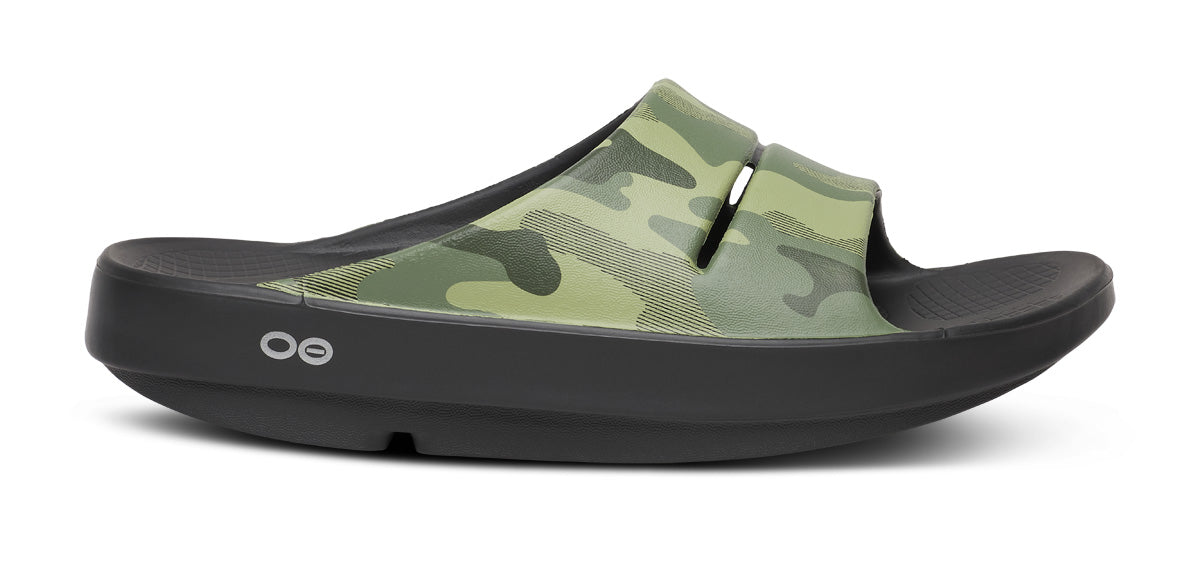 OOFOS Men's OOahh Sport Slide Sandal - Green Camo