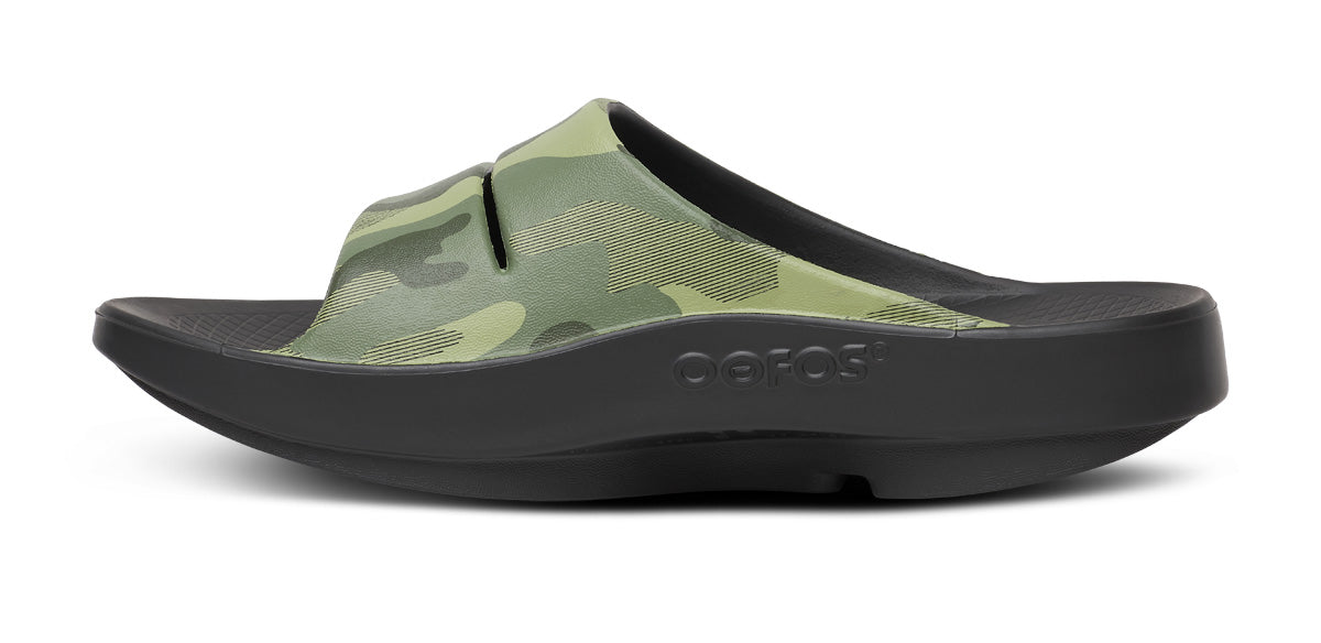 OOFOS Men's OOahh Sport Slide Sandal - Green Camo