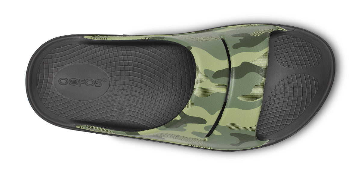 OOFOS Men's OOahh Sport Slide Sandal - Green Camo