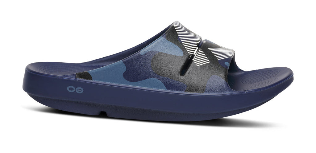 OOFOS FJ x Men's OOahh Sport Slide Sandal - Navy Camo