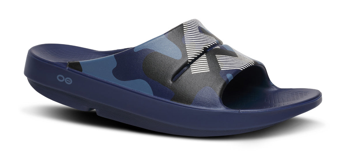 OOFOS FJ x Women's OOahh Sport Slide Sandal - Navy Camo
