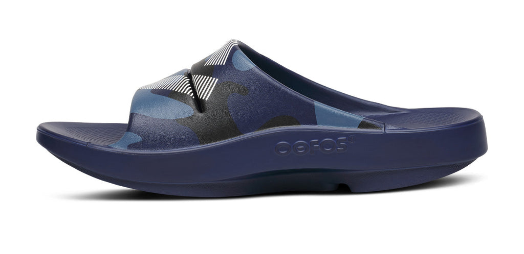 OOFOS FJ x Men's OOahh Sport Slide Sandal - Navy Camo