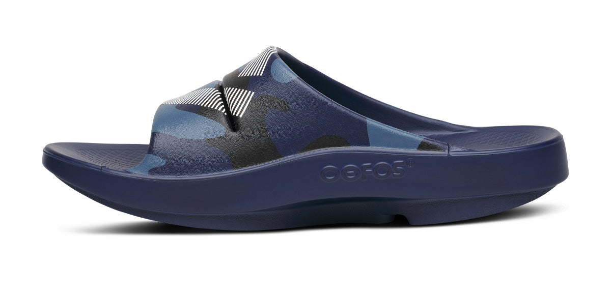 OOFOS FJ x Men's OOahh Sport Slide Sandal - Navy Camo