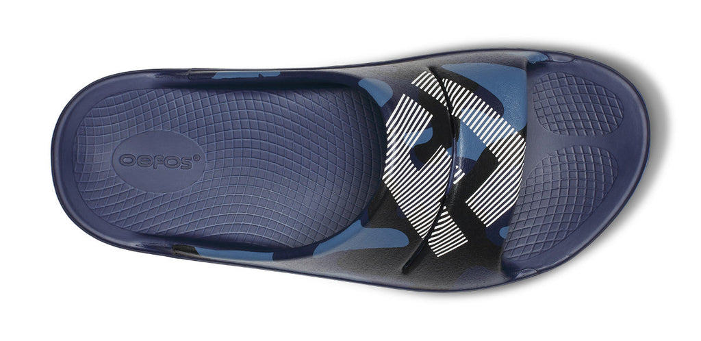 OOFOS FJ x Men's OOahh Sport Slide Sandal - Navy Camo