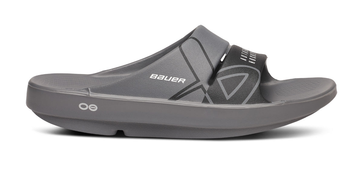 OOFOS BAUER x Women's OOahh Sport Slide Sandal - Slate