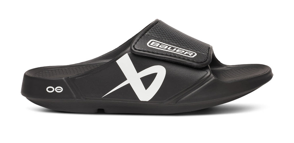 OOFOS BAUER x Women's OOahh Sport Flex Slide Sandals - Black