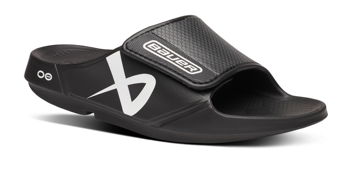 OOFOS BAUER x Men's OOahh Sport Flex Slide Sandals - Black