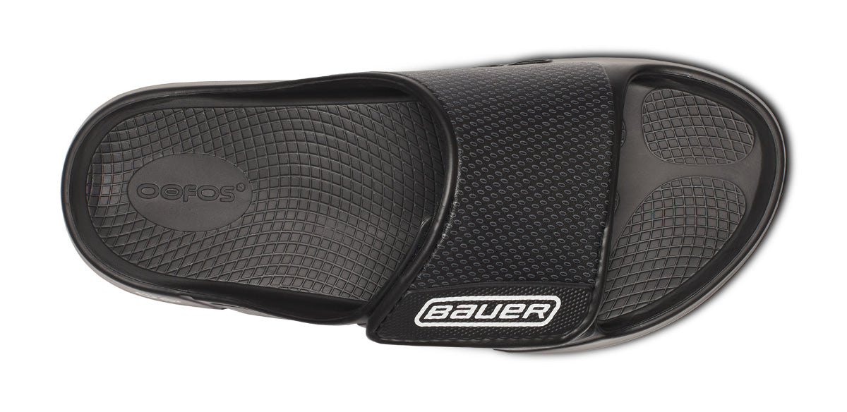 OOFOS BAUER x Women's OOahh Sport Flex Slide Sandals - Black