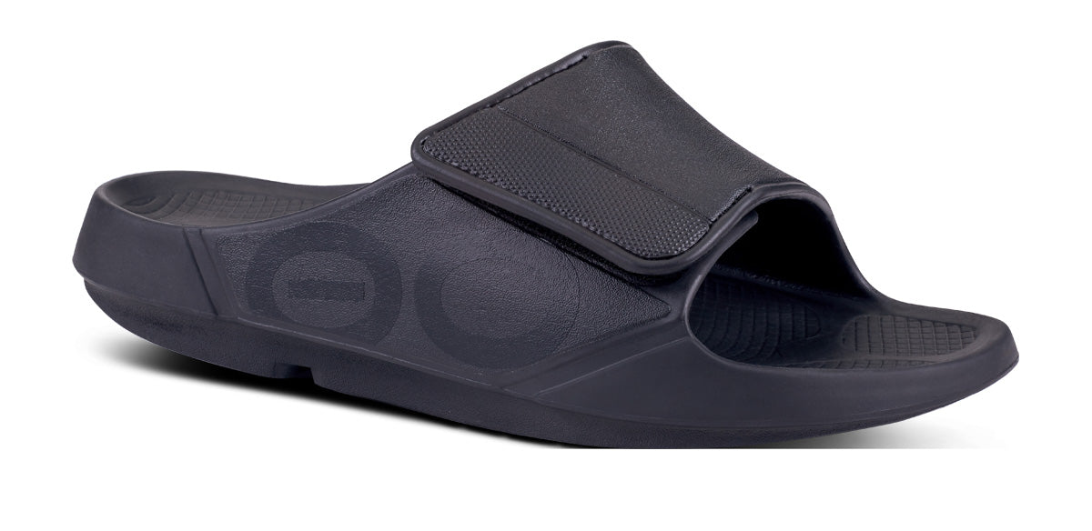 OOFOS Men's OOahh Sport Flex Slide Sandals - Matte Black