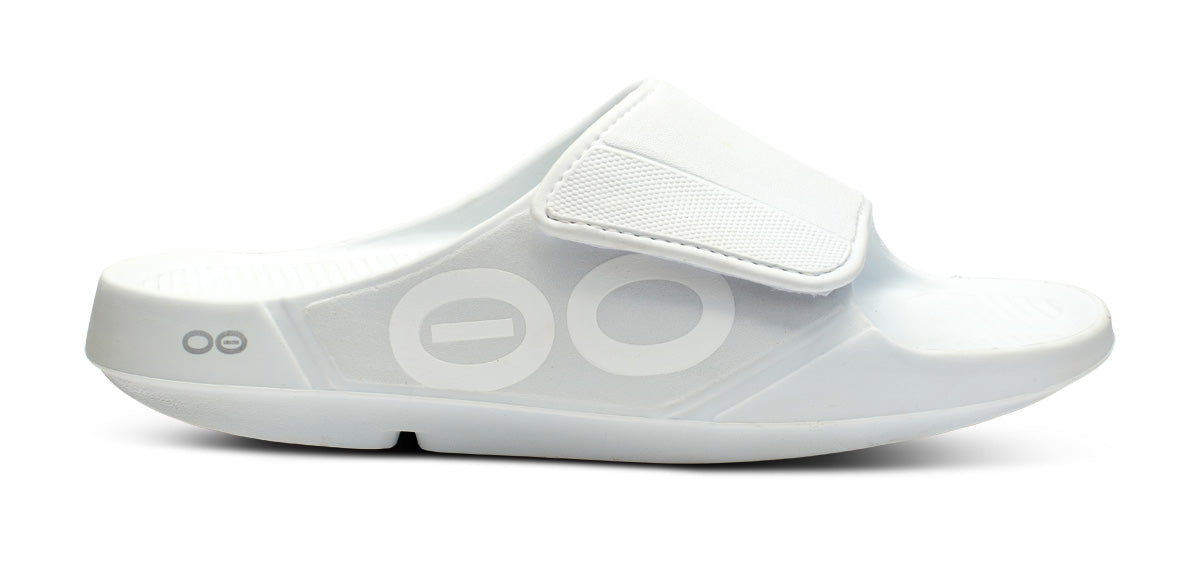 OOFOS Men's OOahh Sport Flex Slide Sandals - White