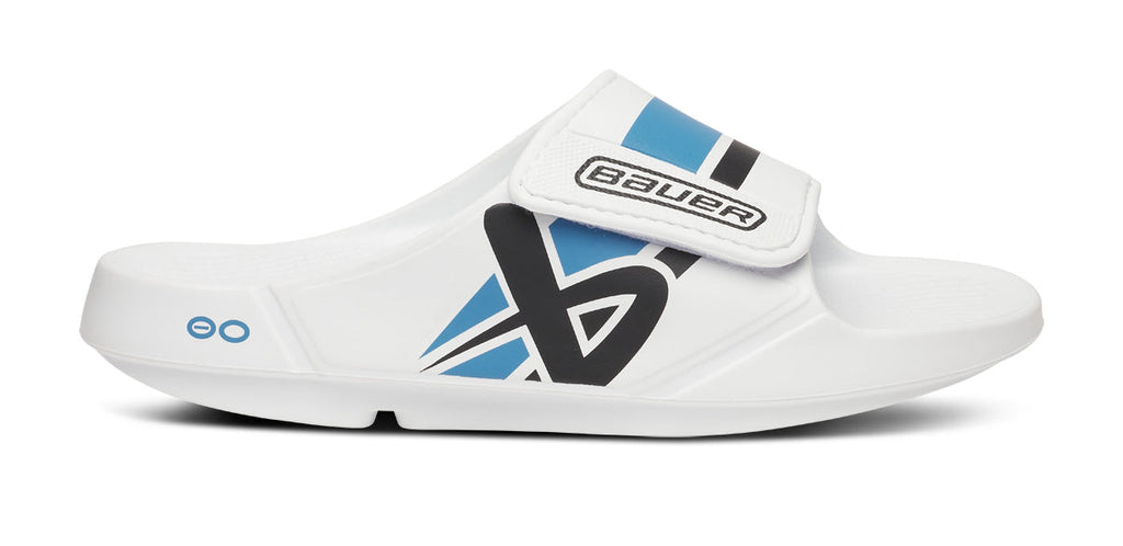 OOFOS BAUER x Women's OOahh Sport Flex Slide Sandals - White
