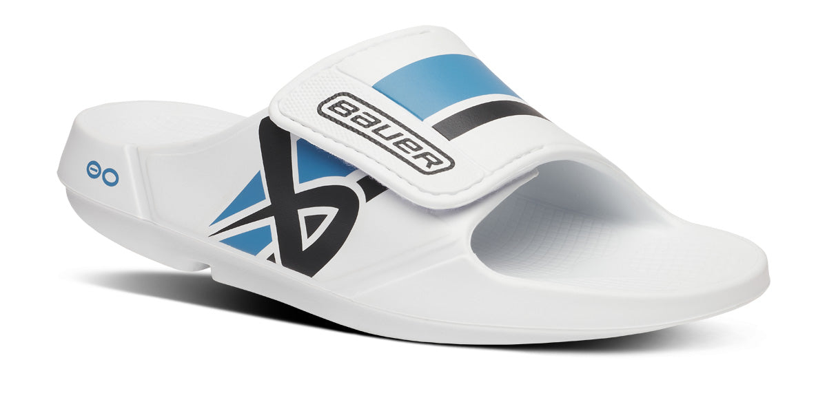 OOFOS BAUER x Men's OOahh Sport Flex Slide Sandals - White