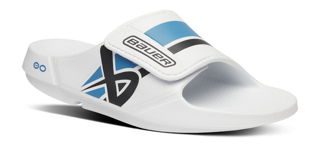 OOFOS BAUER x Women's OOahh Sport Flex Slide Sandals - White