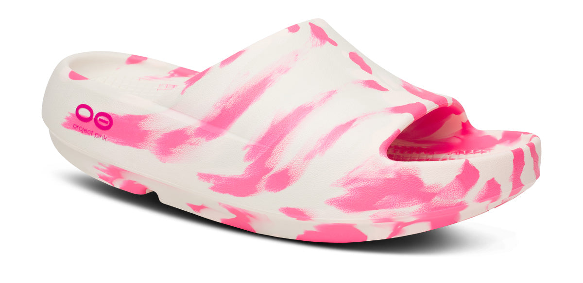 OOFOS Women's Limited Edition OOahh PLUS Slide Sandal - Project Pink
