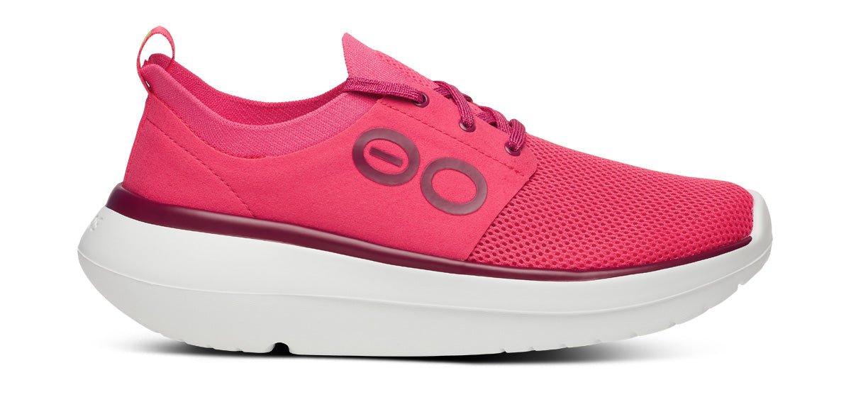 OOFOS Women's OOmy Stride Sneakers - Neon Berry