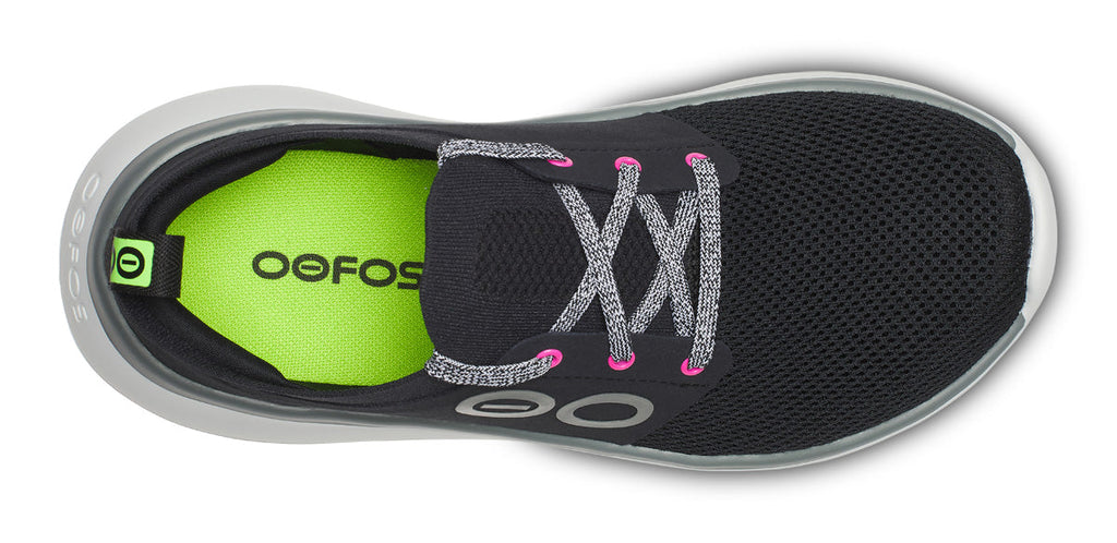 OOFOS Women's OOmy Stride Sneakers - White Black