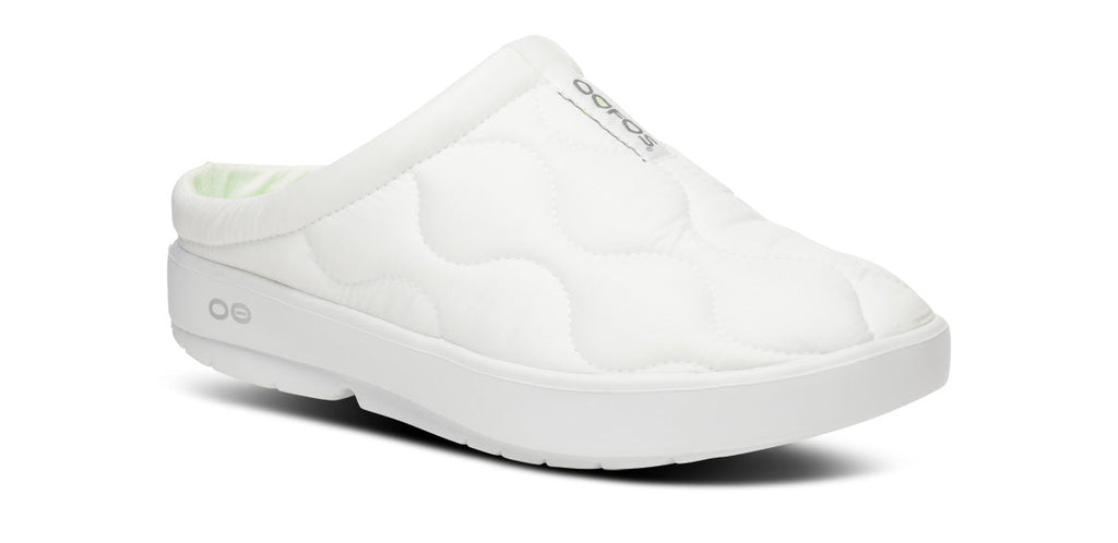 OOFOS Women's OOcoozie Thermo Mule Slippers - White