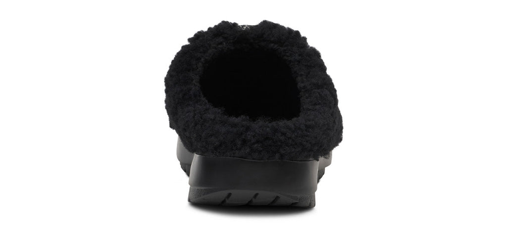 OOFOS Women's OOcoozie Sherpa Mule Slippers - Black