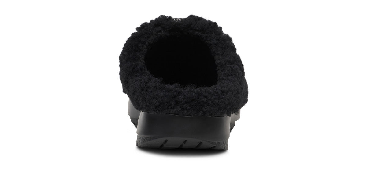 OOFOS Women's OOcoozie Sherpa Mule Slippers - Black