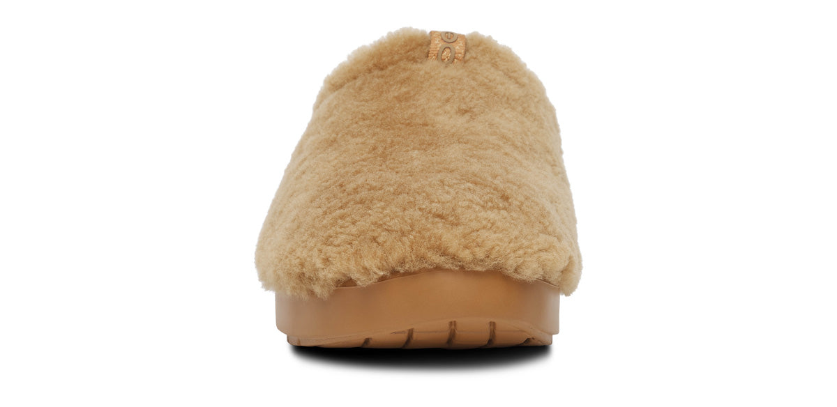 OOFOS Women's OOcoozie Sherpa Mule Slippers - Café Spice