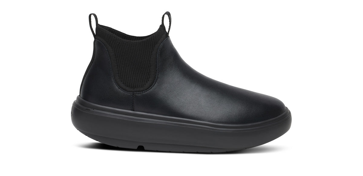 OOFOS Men's Leather Londoner Boots - Black