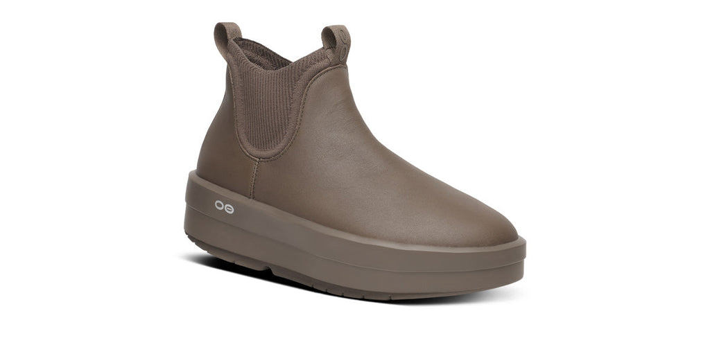 OOFOS Women's OOmega Leather Londoner Boots - Truffle