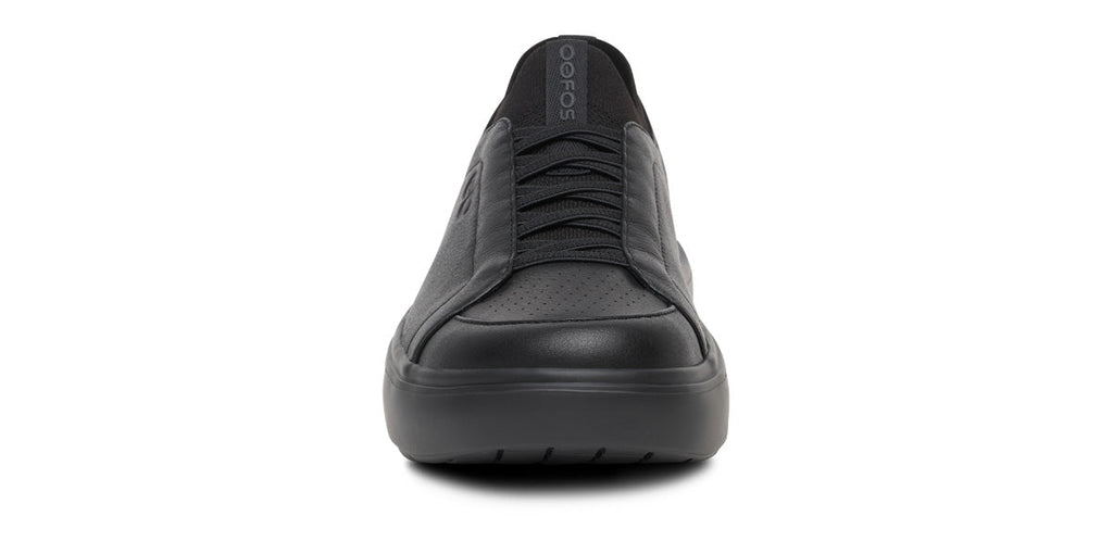 OOFOS Men's Club+ Leather Sneakers - Black
