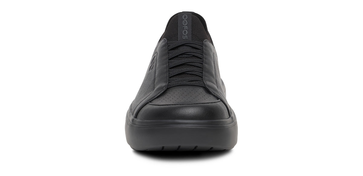OOFOS Men's Club+ Leather Sneakers - Black