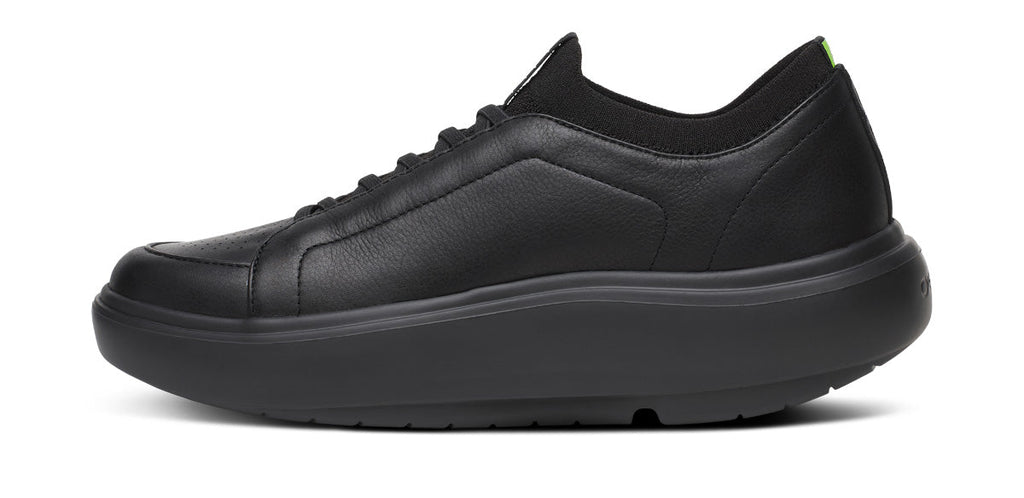 OOFOS Men's Club+ Leather Sneakers - Black