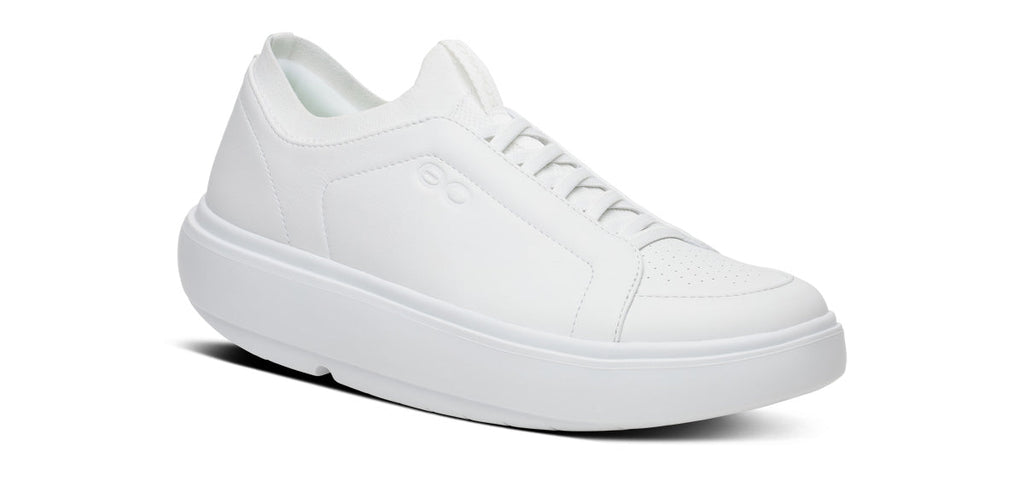 OOFOS Men's Club+ Leather Sneakers - White