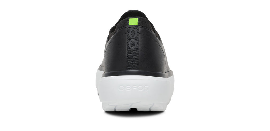 OOFOS Men's Club+ Leather Sneakers - White Black