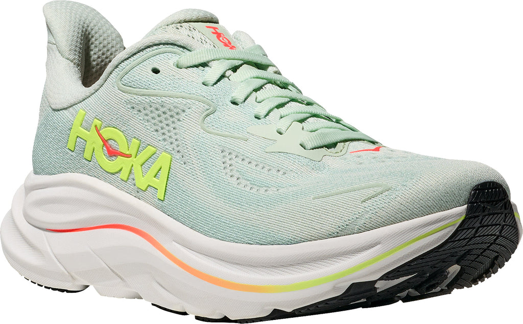 Hoka Clifton 10 WIDE FIT Women's Running Shoes - Green