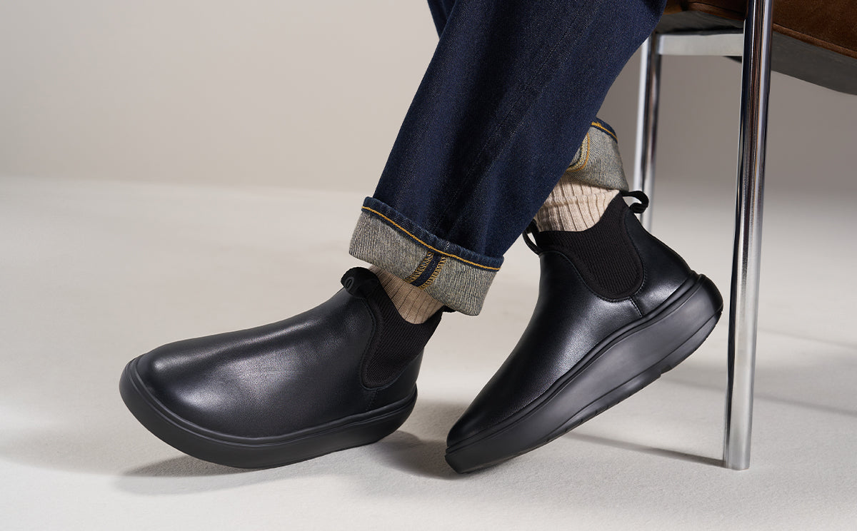 OOFOS Men's Leather Londoner Boots - Black