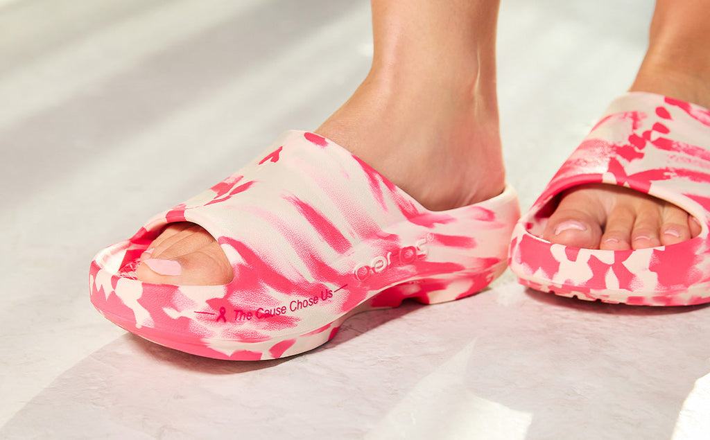 OOFOS Women's Limited Edition OOahh PLUS Slide Sandal - Project Pink