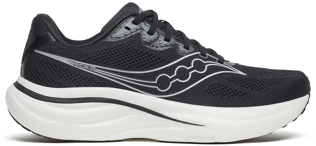 Saucony Ride 19 WIDE FIT Men's Running Shoes - Black