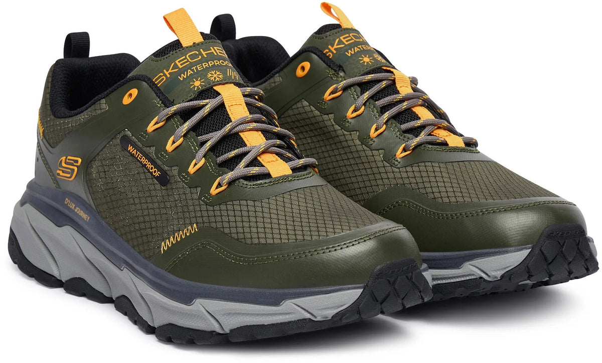 Skechers D'Lux Journey Slate Peak Waterproof Men's Walking Shoes - Green