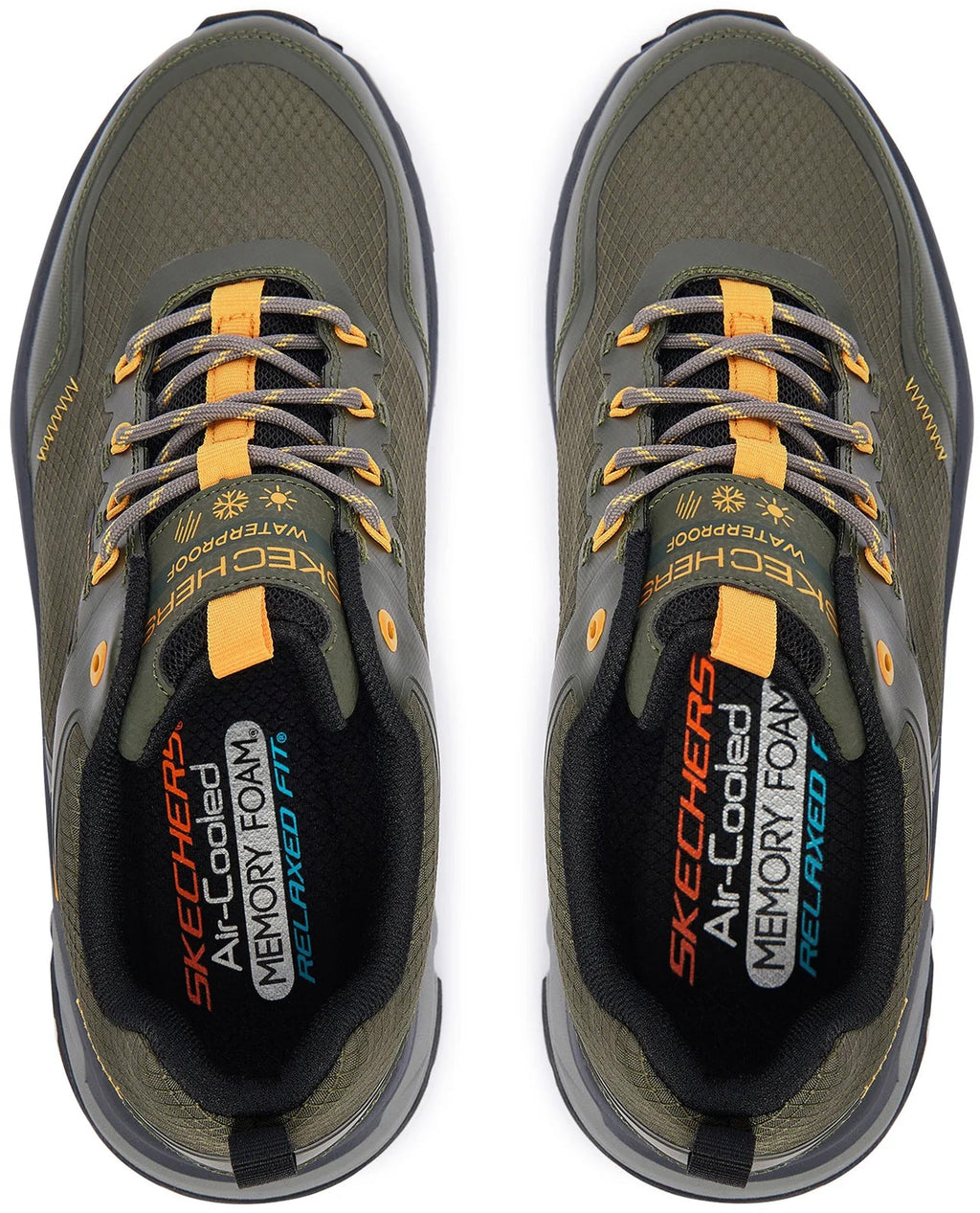 Skechers D'Lux Journey Slate Peak Waterproof Men's Walking Shoes - Green