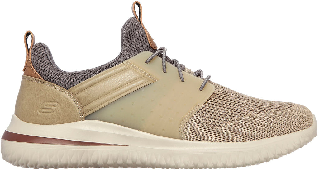 Skechers Delson 3.0 Cicada WIDE FIT Men's Shoes - Beige