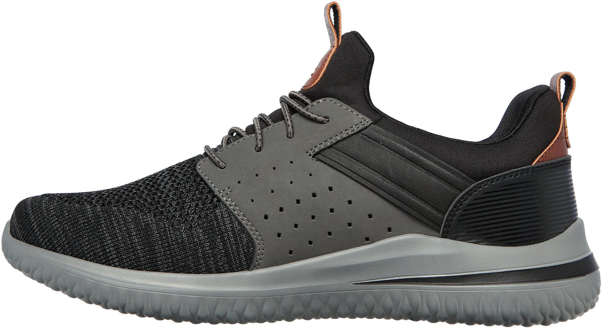 Skechers Delson 3.0 Cicada WIDE FIT Men's Shoes - Black