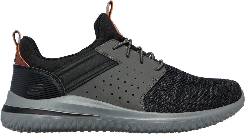Skechers Delson 3.0 Cicada WIDE FIT Men's Shoes - Black