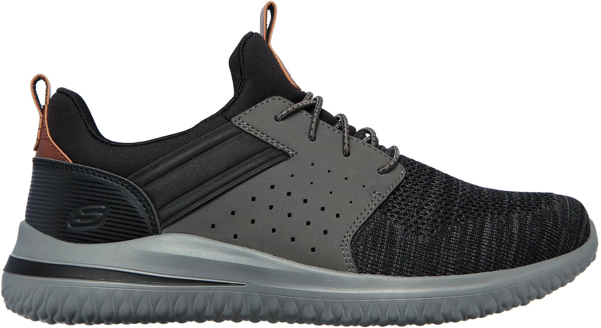Skechers Delson 3.0 Cicada WIDE FIT Men's Shoes - Black